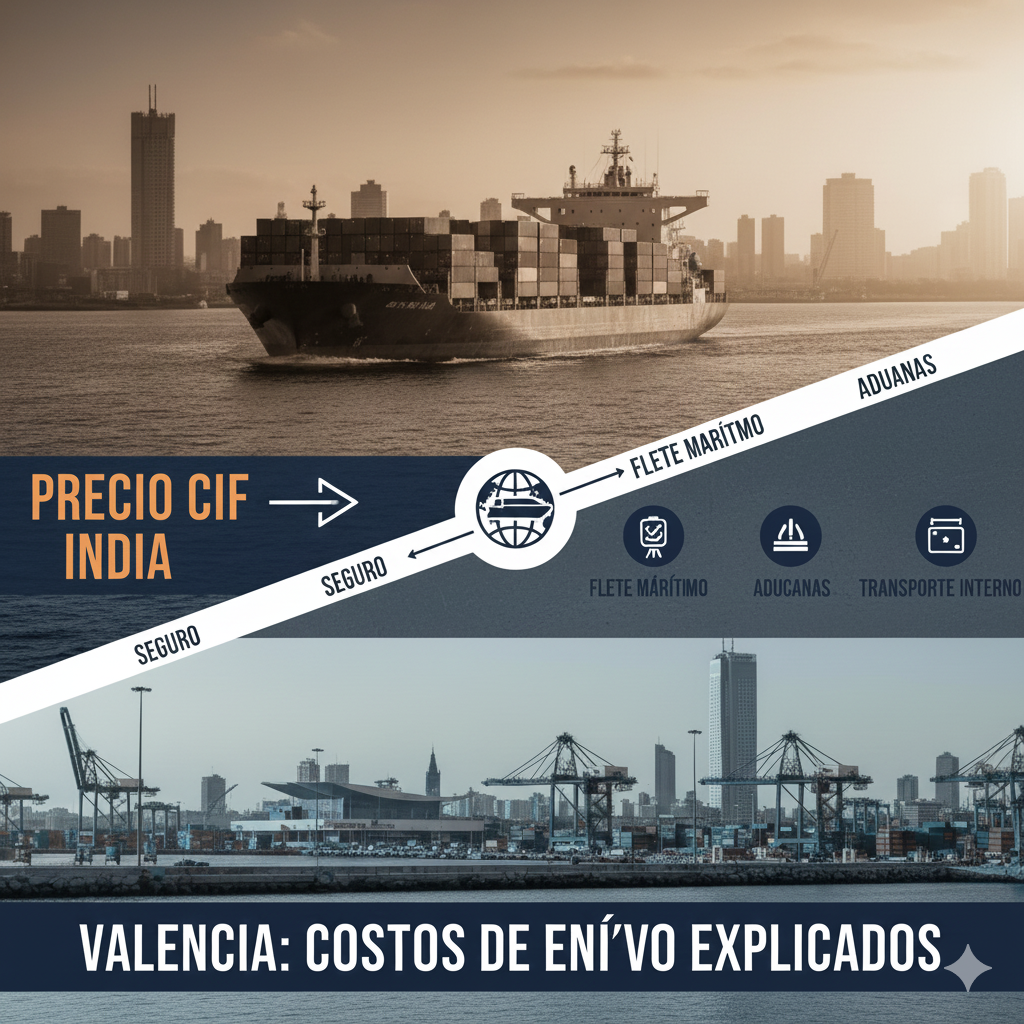 Precio CIF India → Valencia: Costos de Envío Explicados (Translation: CIF Price India → Valencia: Shipping Costs Explained